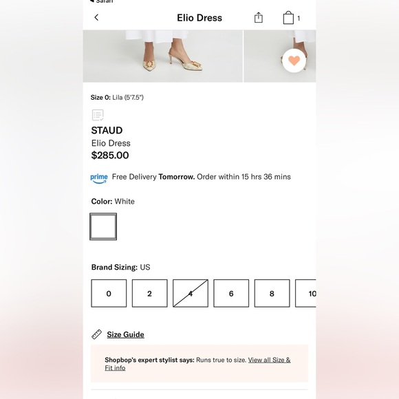 Staud Elio Dress size 4 white NWOT - Picture 11 of 13